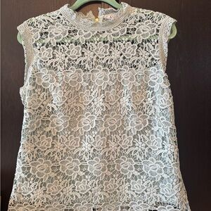 Nanette Lepore Floral Lace Blouse - baby blue